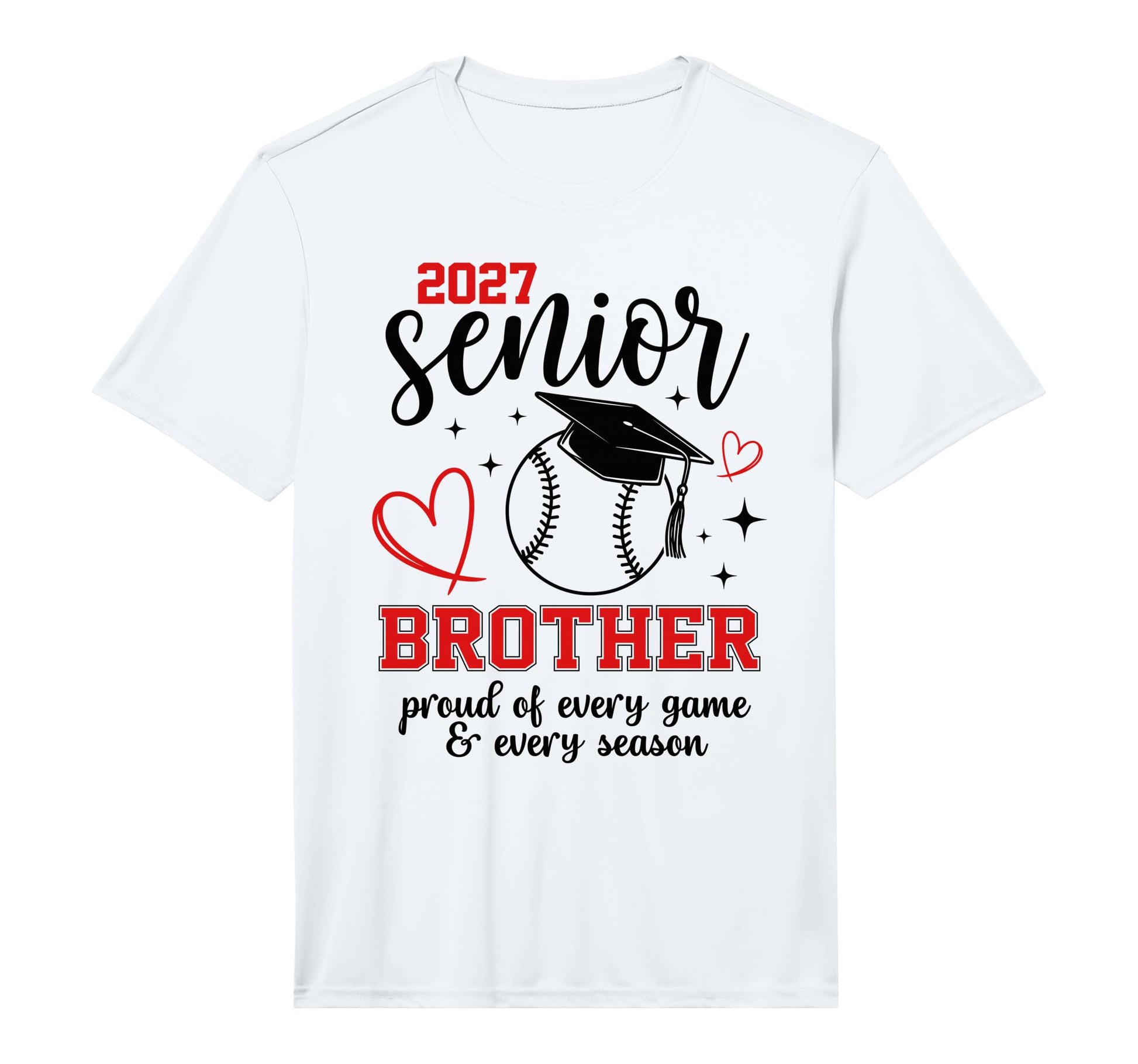 2027 Senior Baseball Brother Proud Family T-Shirt - Graphic Print Unisex - T-Shirt, Sweatshirt, Hoodie