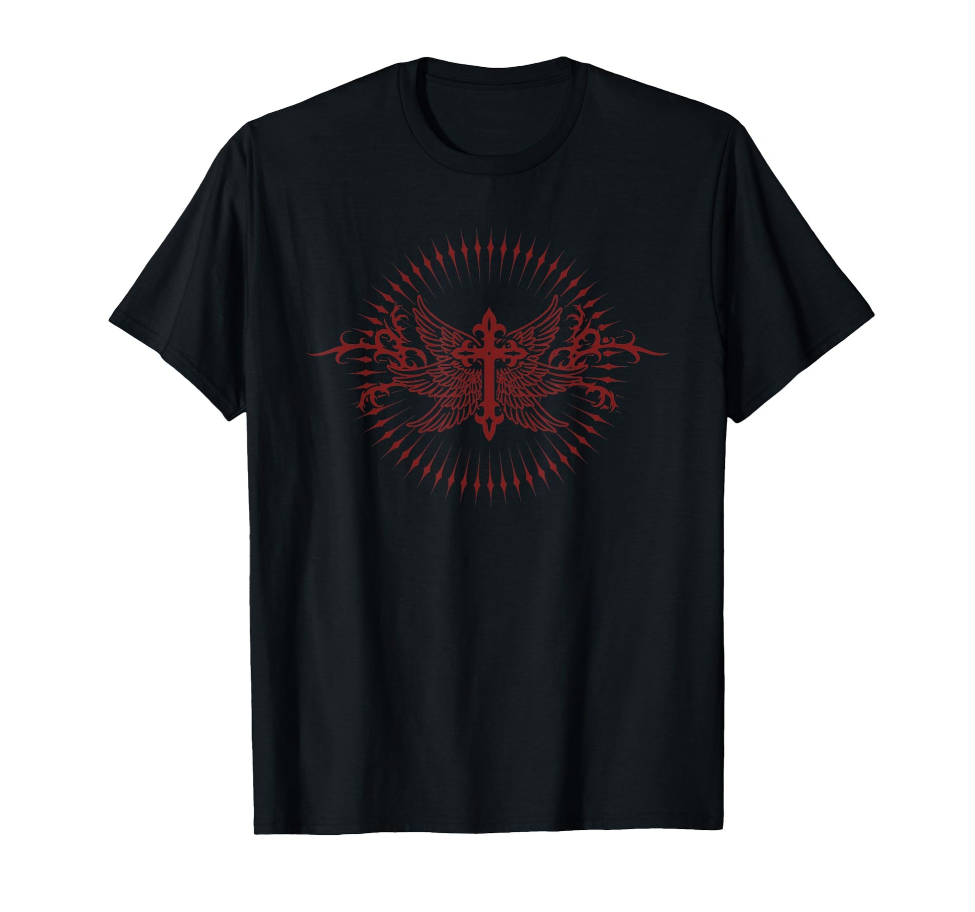 Archangel Cross Wings Tattoo Goth T-Shirt - Aesthetic Graphic Men Women - T-Shirt, Sweatshirt, Hoodie