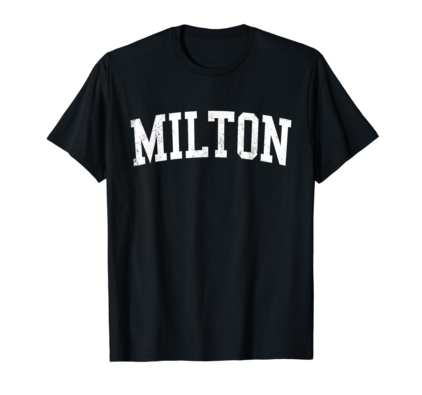Milton Ga Distressed White Varsity T-Shirt - Custom Art Print Men Women - T-Shirt, Sweatshirt, Hoodie