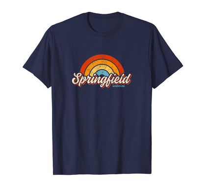 Springfield Missouri Mo Rainbow 70S T-Shirt - Fun Novelty Design for Adults - T-Shirt, Sweatshirt, Hoodie