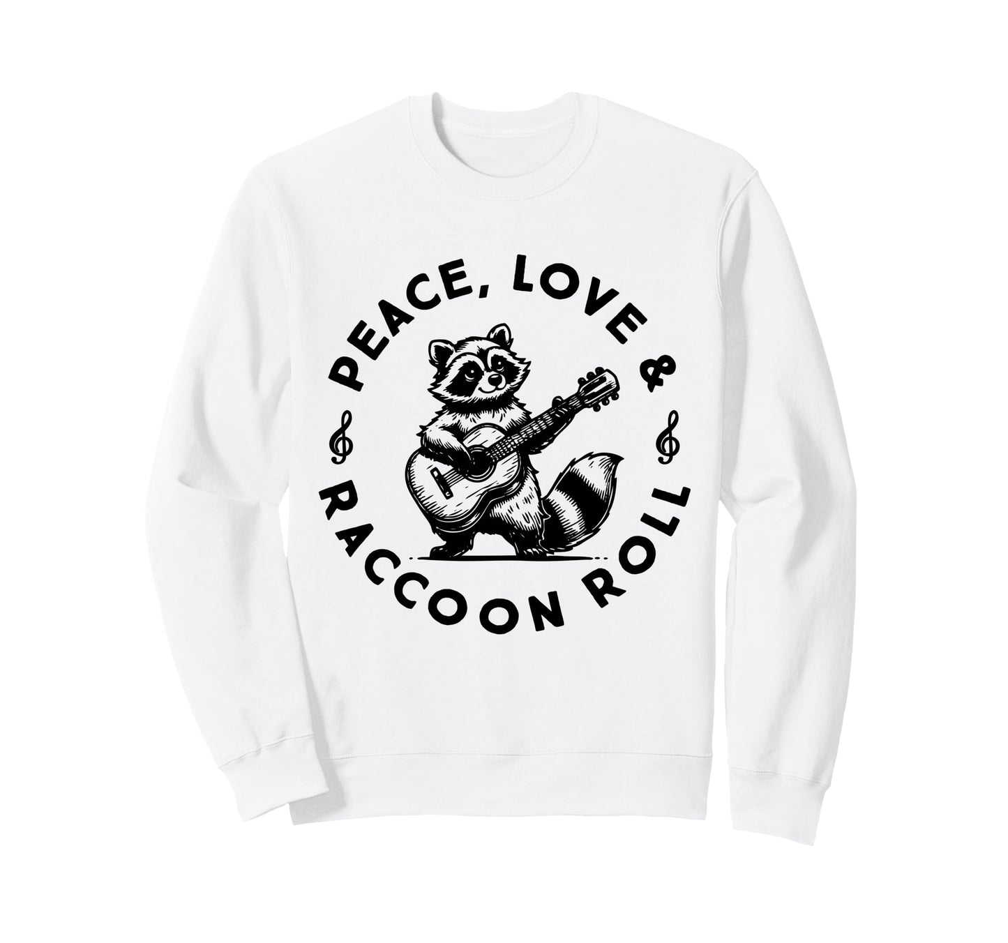 Raccoon Rock And Roll Music Raccoon Sweatshirt - Minimalist Print Unisex - T-Shirt, Sweatshirt, Hoodie