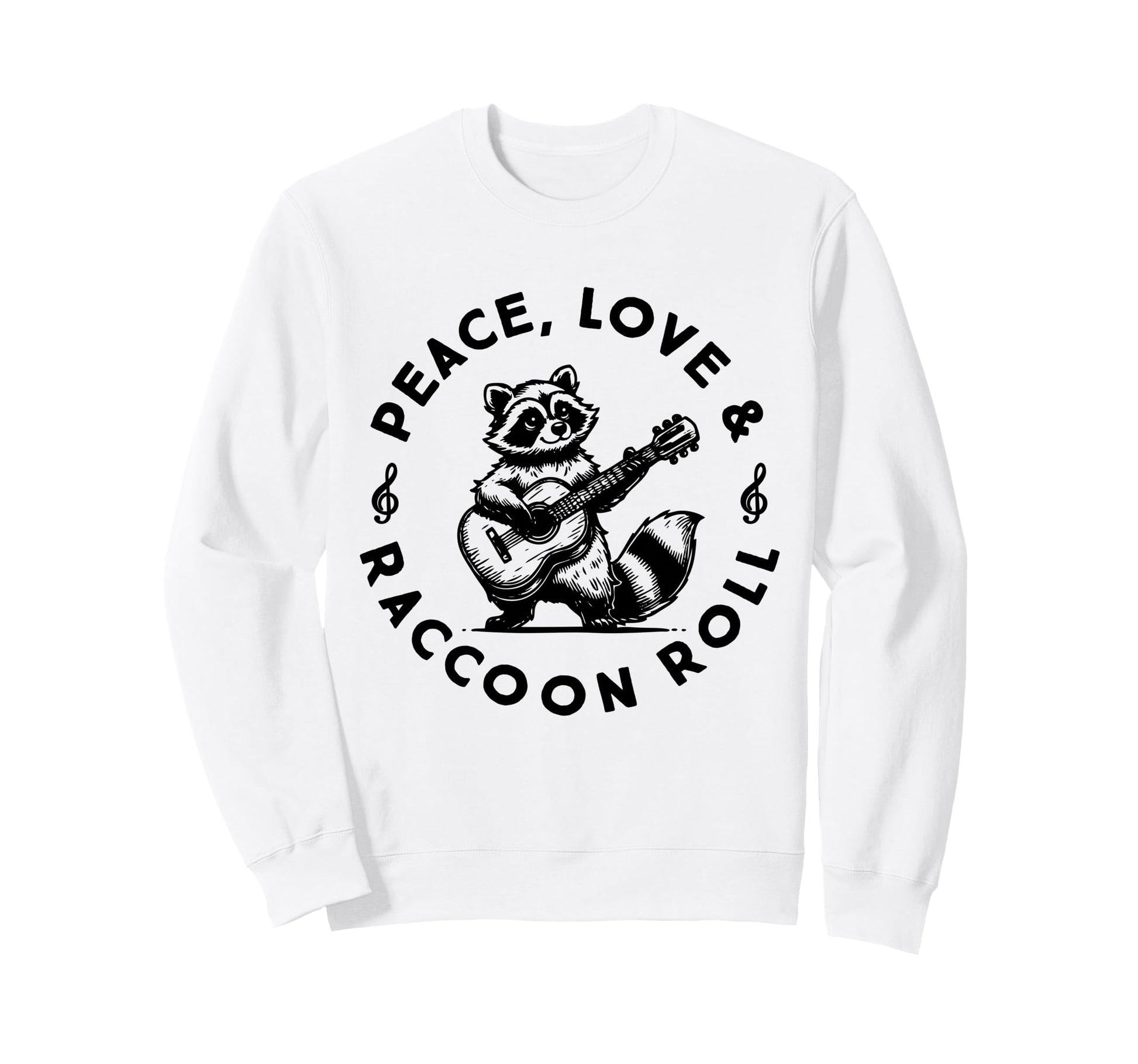 Raccoon Rock And Roll Music Raccoon Sweatshirt - Minimalist Print Unisex - T-Shirt, Sweatshirt, Hoodie