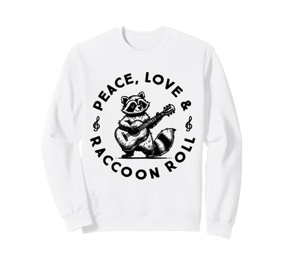 Raccoon Rock And Roll Music Raccoon Sweatshirt - Minimalist Print Unisex - T-Shirt, Sweatshirt, Hoodie