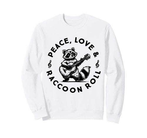 Raccoon Rock And Roll Music Raccoon Sweatshirt - Minimalist Print Unisex - T-Shirt, Sweatshirt, Hoodie