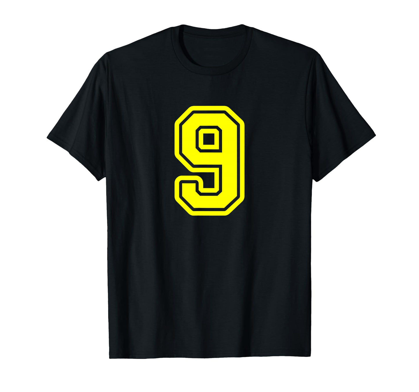 Yellow Sport Team Number 9 T-Shirt - Trendy Graphic Unisex - T-Shirt, Sweatshirt, Hoodie