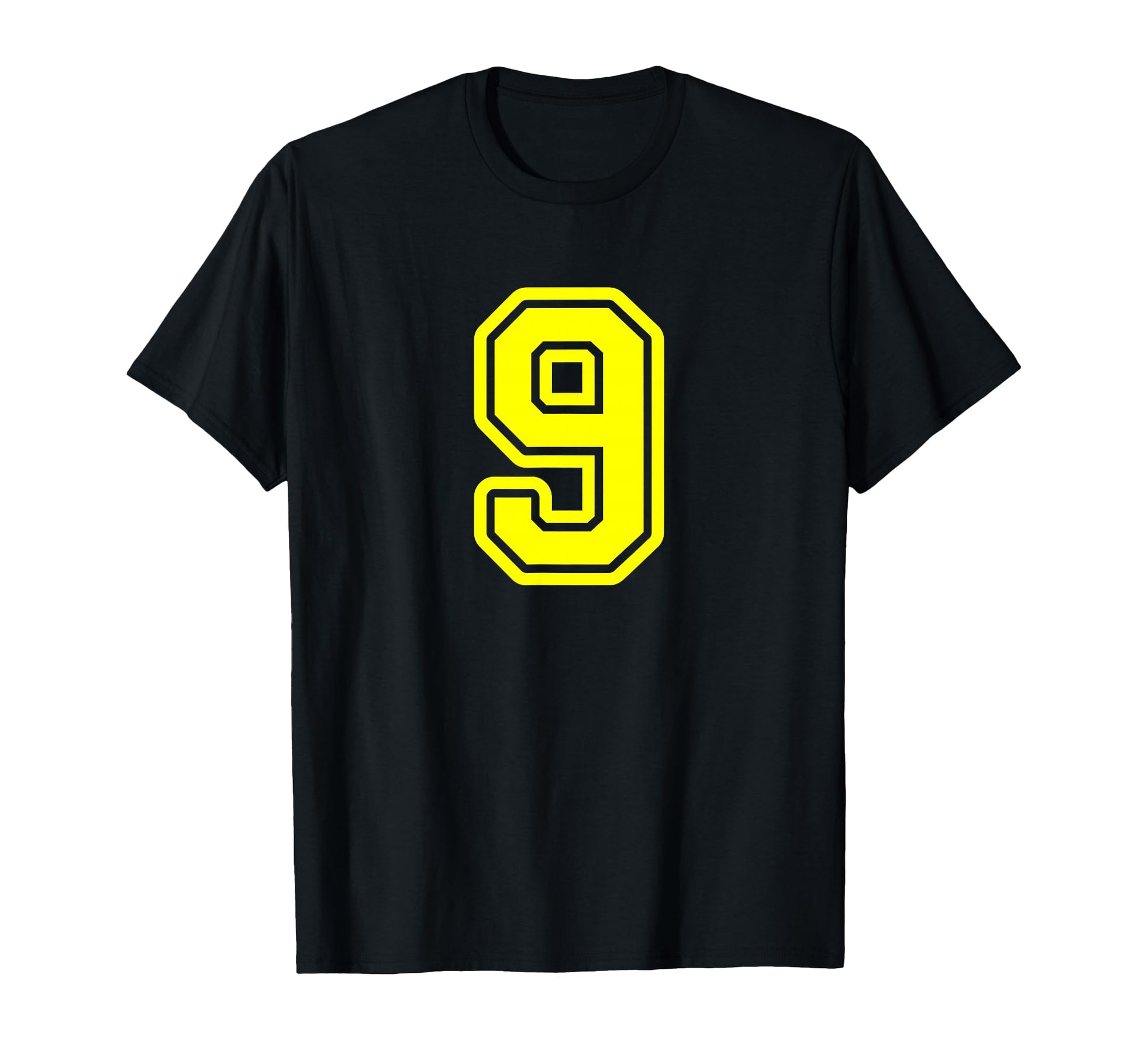 Yellow Sport Team Number 9 T-Shirt - Trendy Graphic Unisex - T-Shirt, Sweatshirt, Hoodie