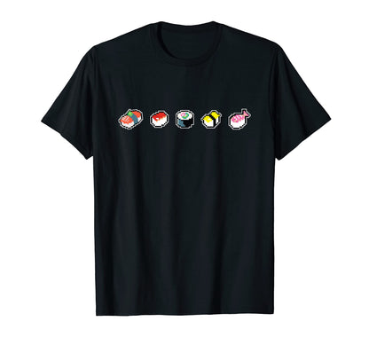 Pixel Art Sushi 8 Bit Vaporwave T-Shirt - Graphic Print Men Women - T-Shirt, Sweatshirt, Hoodie