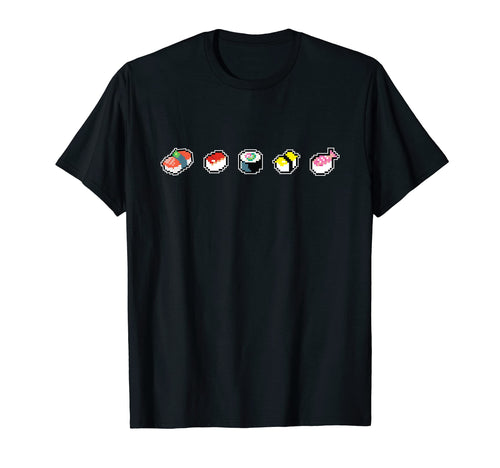 Pixel Art Sushi 8 Bit Vaporwave T-Shirt - Graphic Print Men Women - T-Shirt, Sweatshirt, Hoodie
