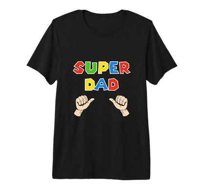 Fathers Day Super Dad Funny Gamer Tri Blend T-Shirt - Trendy Graphic Unisex - T-Shirt, Sweatshirt, Hoodie