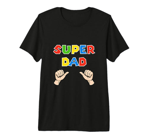 Fathers Day Super Dad Funny Gamer Tri Blend T-Shirt - Trendy Graphic Unisex - T-Shirt, Sweatshirt, Hoodie