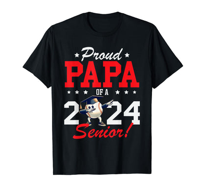 Graduation Proud Papa 2024 Senior Baseball T-Shirt - Trendy Graphic Unisex - T-Shirt, Sweatshirt, Hoodie