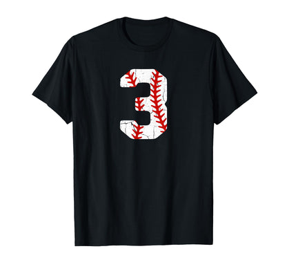 Baseball Player Jersey Number 3 3 T-Shirt - Custom Art Print for Adults - T-Shirt, Sweatshirt, Hoodie