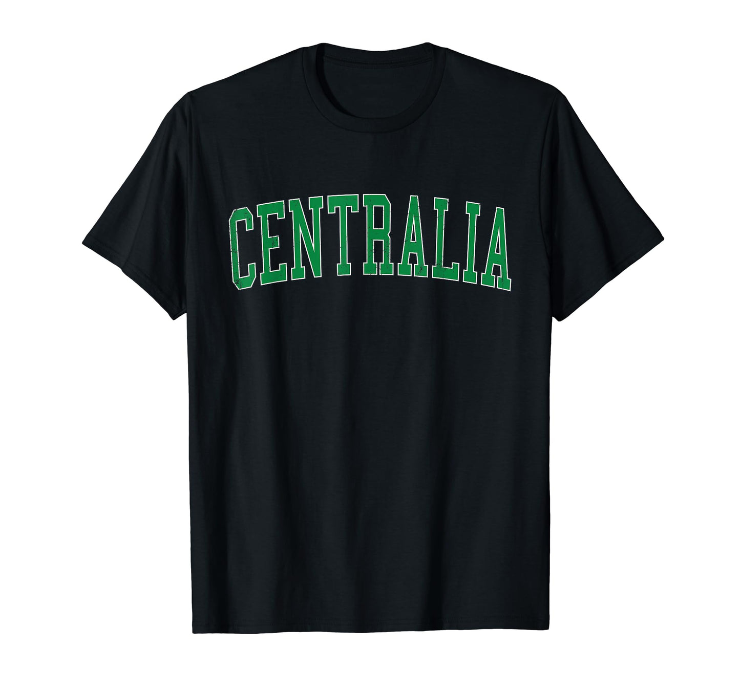 Centralia Il Distressed Green Varsity T-Shirt - Minimalist Print for Adults - T-Shirt, Sweatshirt, Hoodie