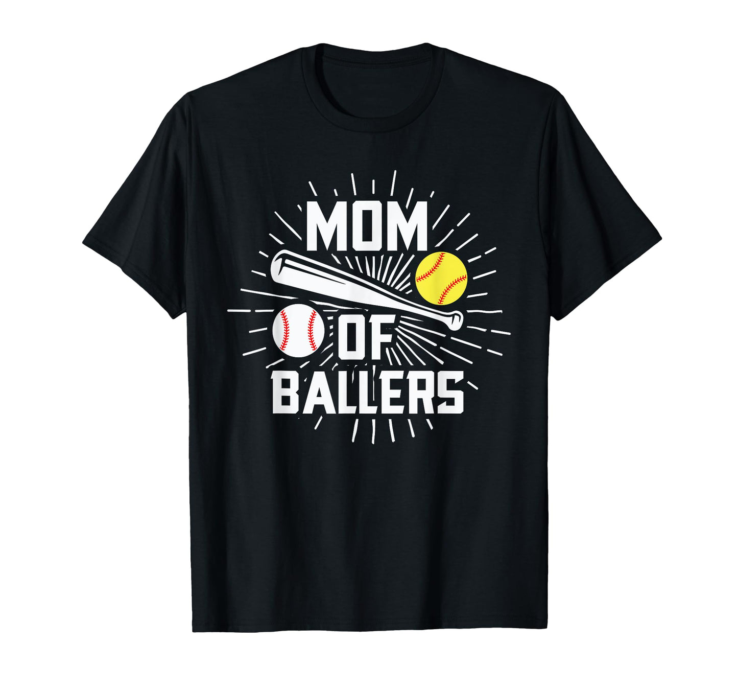 Mom Ballers Messy Bun Baseball T-Shirt - Custom Art Print Men Women - T-Shirt, Sweatshirt, Hoodie