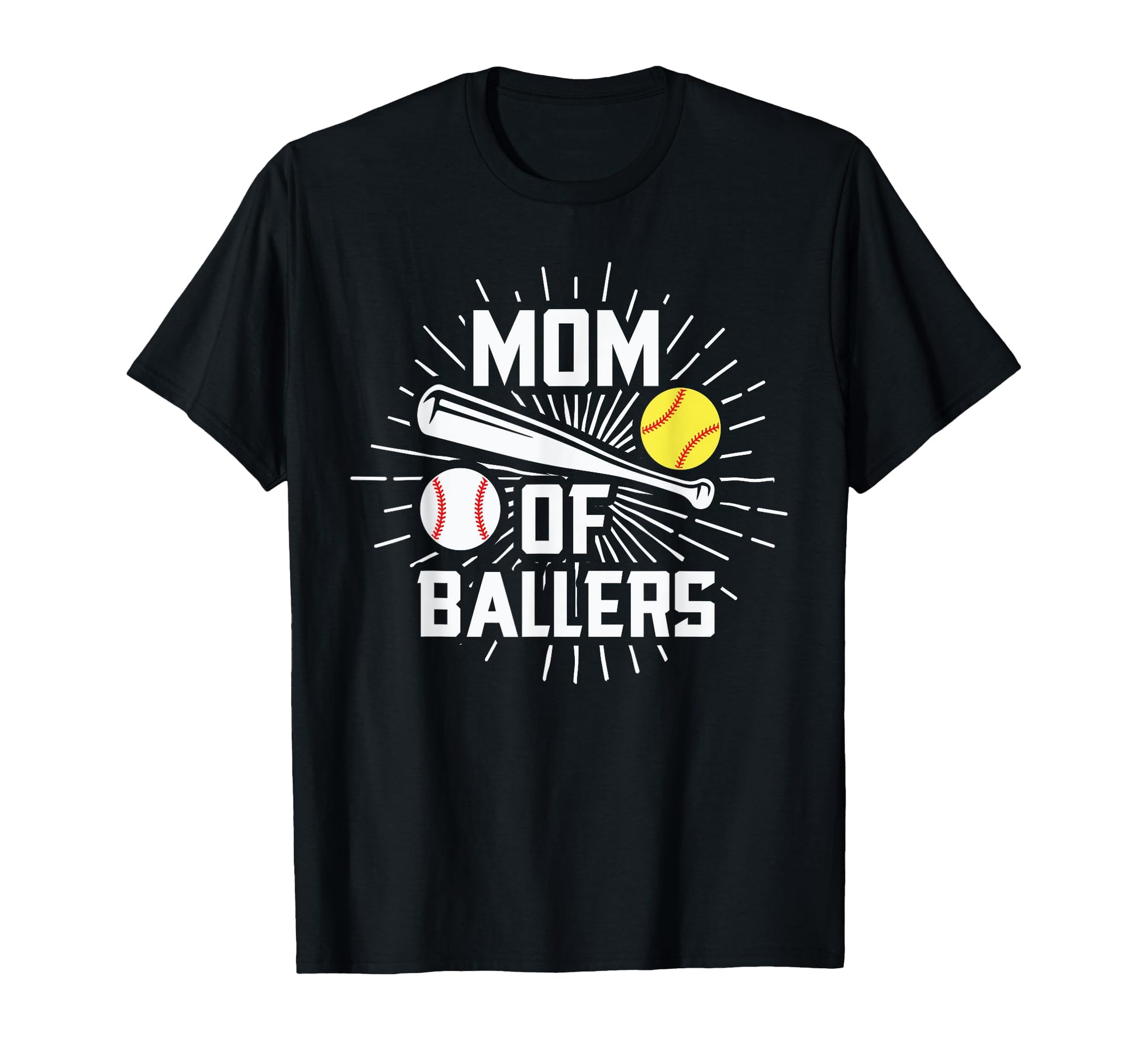 Mom Ballers Messy Bun Baseball T-Shirt - Custom Art Print Men Women - T-Shirt, Sweatshirt, Hoodie