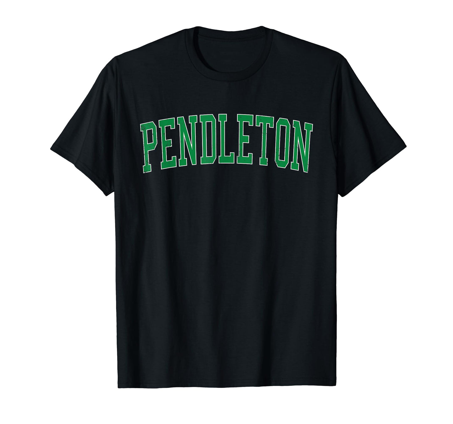 Pendleton Or Distressed Green Varsity T-Shirt - Trendy Graphic for Adults - T-Shirt, Sweatshirt, Hoodie
