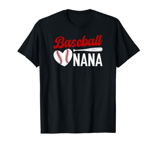 Baseball Nana Grandma Heart Baseball T-Shirt - Aesthetic Graphic Men Women - T-Shirt, Sweatshirt, Hoodie