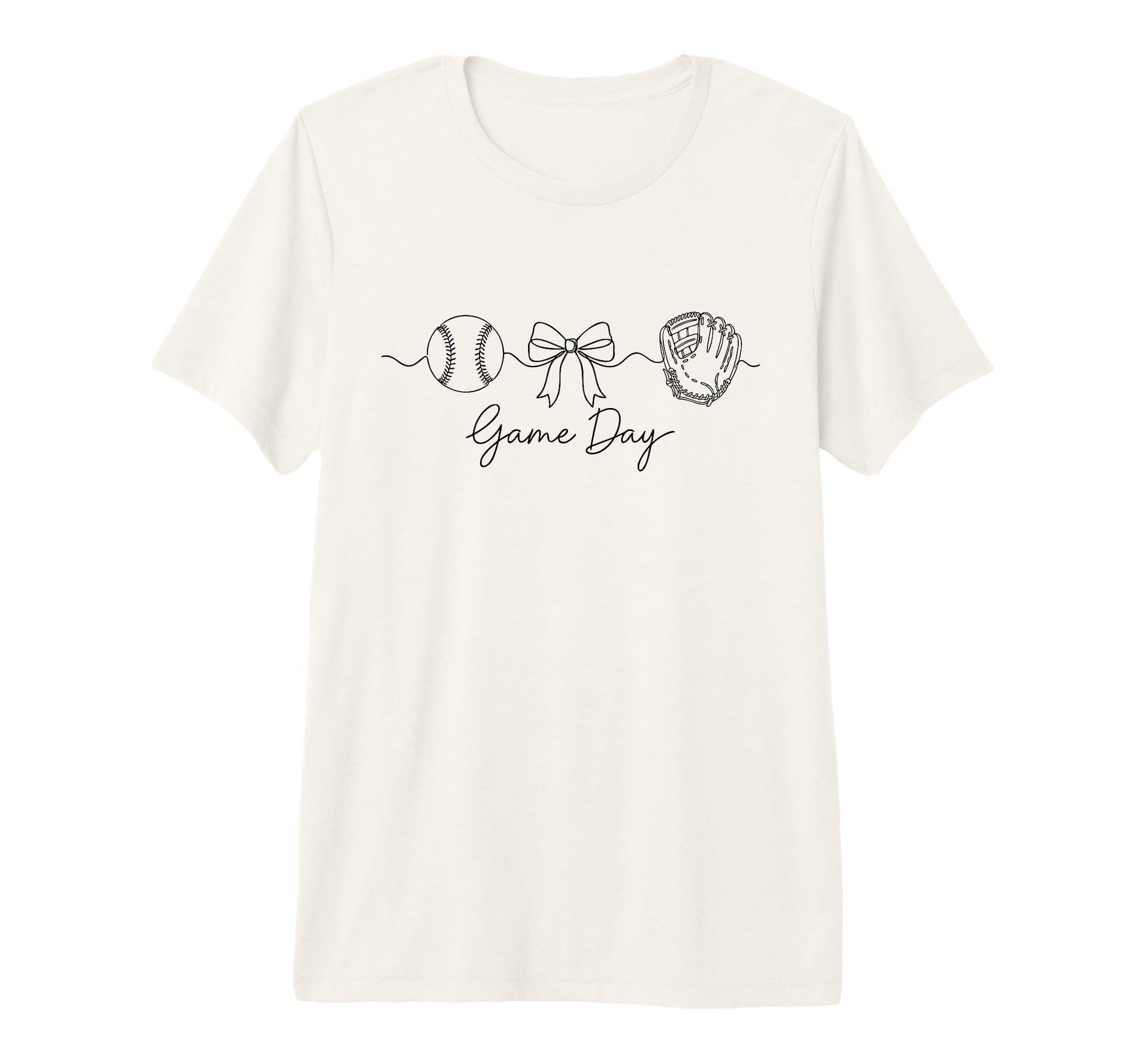 Game Day Baseball Mom Ball Bow T-Shirt - Fun Novelty Design for Adults - T-Shirt, Sweatshirt, Hoodie