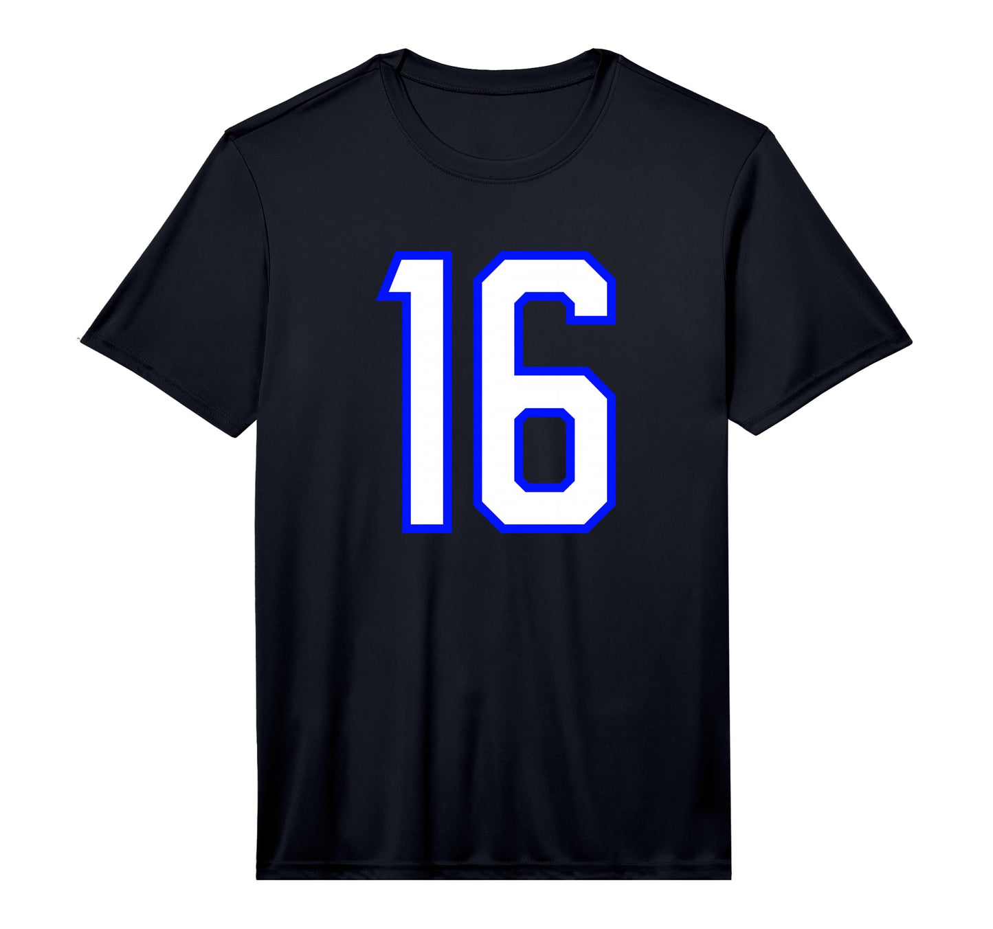 Number 16 Sports Team White Blue T-Shirt - Aesthetic Graphic Unisex - T-Shirt, Sweatshirt, Hoodie