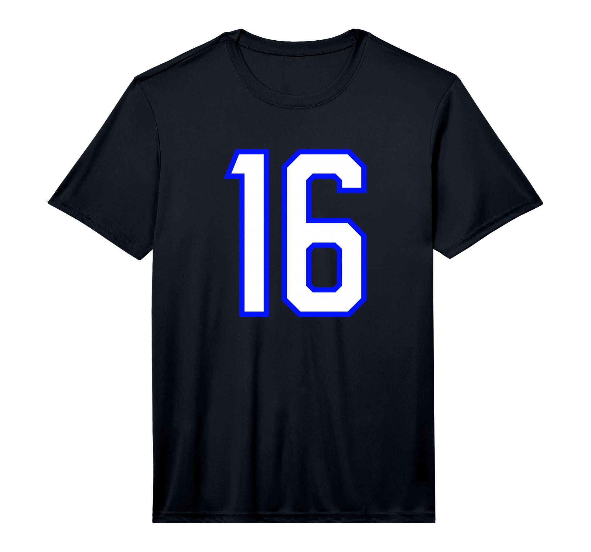 Number 16 Sports Team White Blue T-Shirt - Aesthetic Graphic Unisex - T-Shirt, Sweatshirt, Hoodie