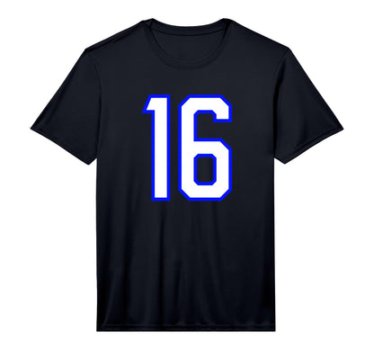 Number 16 Sports Team White Blue T-Shirt - Aesthetic Graphic Unisex - T-Shirt, Sweatshirt, Hoodie