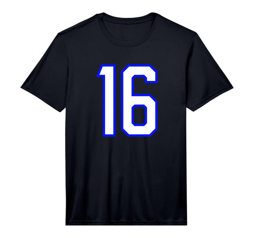 Number 16 Sports Team White Blue T-Shirt - Aesthetic Graphic Unisex - T-Shirt, Sweatshirt, Hoodie