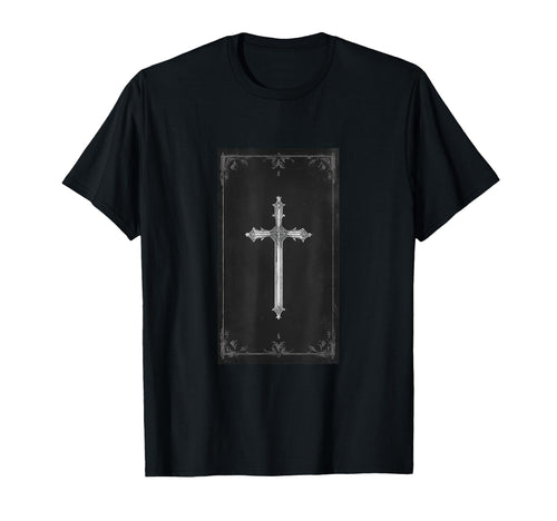 Gothic Cross Grunge Aesthetic Y2K T-Shirt - Minimalist Print Men Women - T-Shirt, Sweatshirt, Hoodie