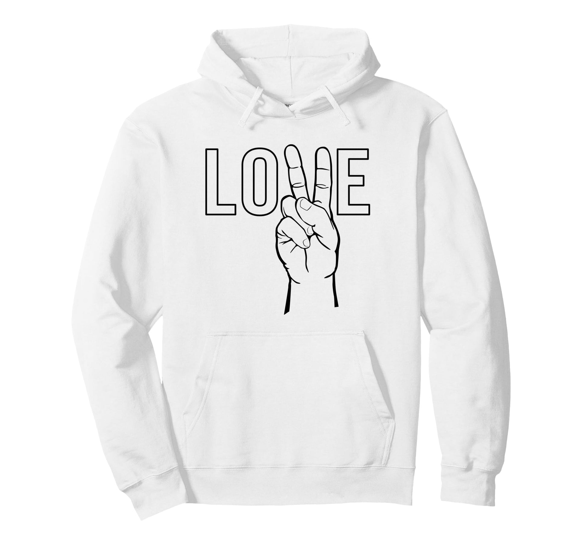 Peace Love Illustration Hoodie - Fun Novelty Design Men Women - T-Shirt, Sweatshirt, Hoodie