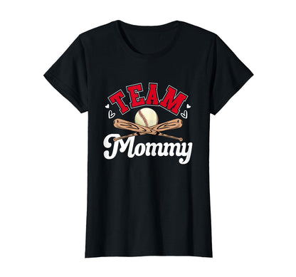 Team Mommy Mothers Day Baseball Softball T-Shirt - Unique Graphic Unisex - T-Shirt, Sweatshirt, Hoodie