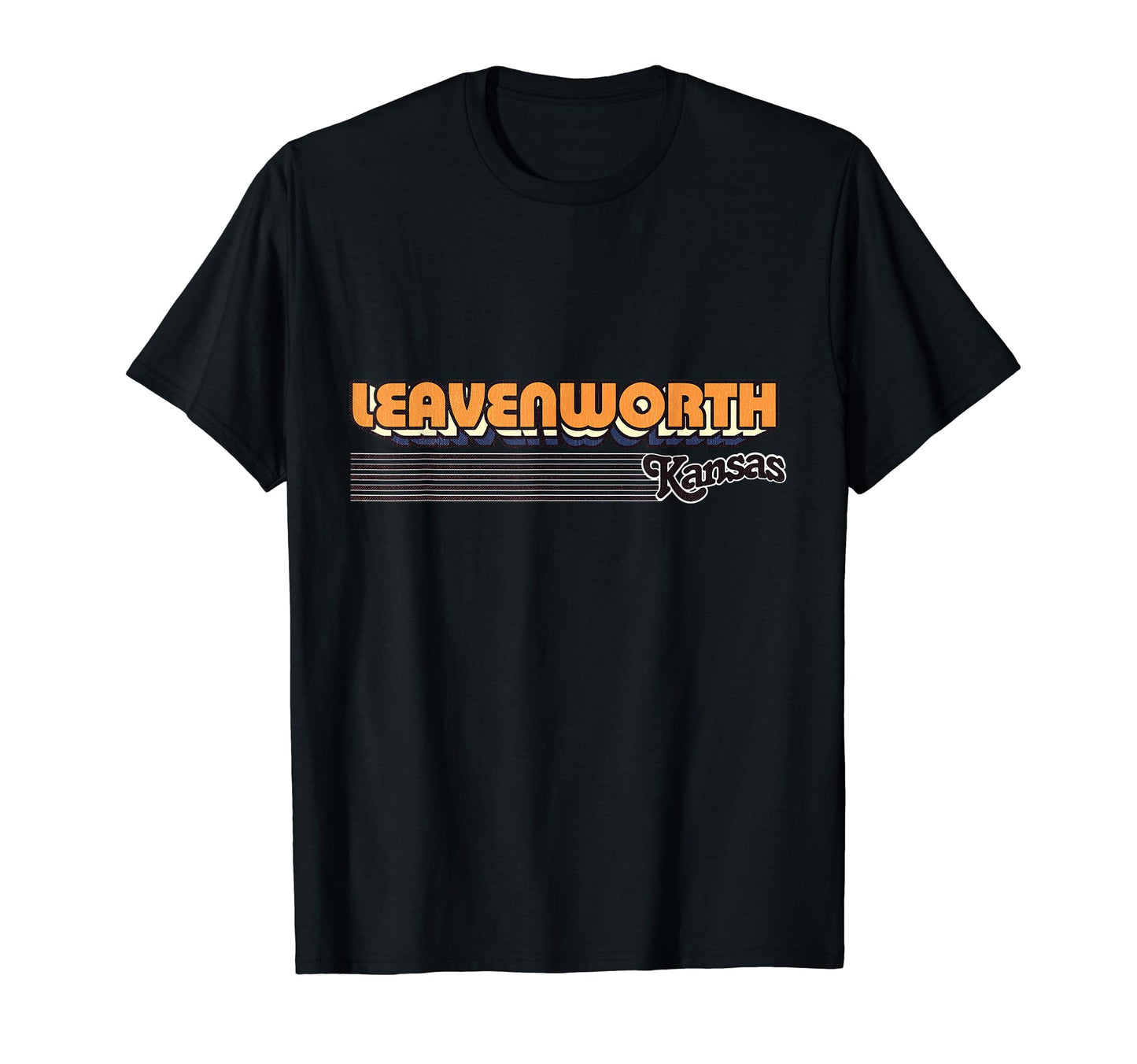 Leavenworth Kansas Stripes T-Shirt - Graphic Print Men Women - T-Shirt, Sweatshirt, Hoodie