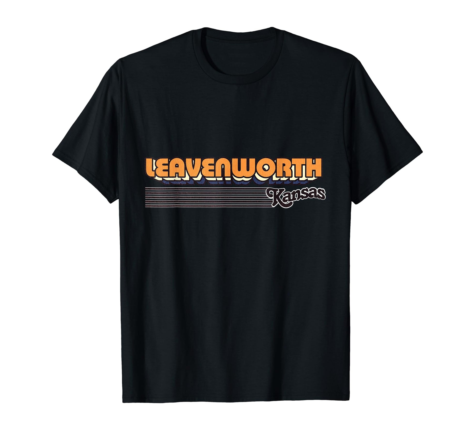 Leavenworth Kansas Stripes T-Shirt - Graphic Print Men Women - T-Shirt, Sweatshirt, Hoodie