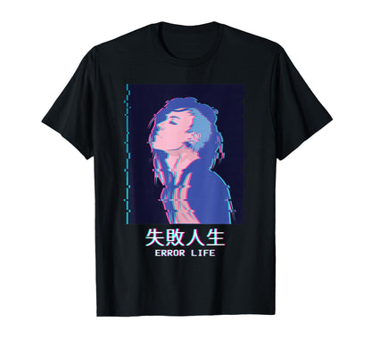 Error Life Emo Punk Anime Vaporwave T-Shirt - Trendy Graphic Men Women - T-Shirt, Sweatshirt, Hoodie