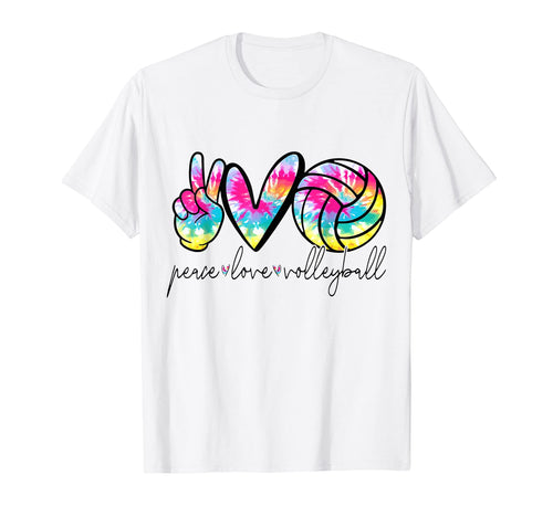 Peace Love Volleyball Tie Dye T-Shirt - Custom Art Print for Adults - T-Shirt, Sweatshirt, Hoodie
