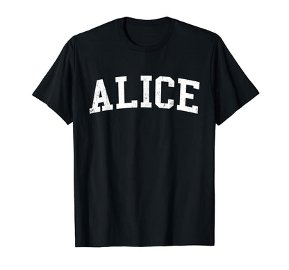 Alice Tx Distressed White Varsity T-Shirt - Novelty Apparel Men Women - T-Shirt, Sweatshirt, Hoodie