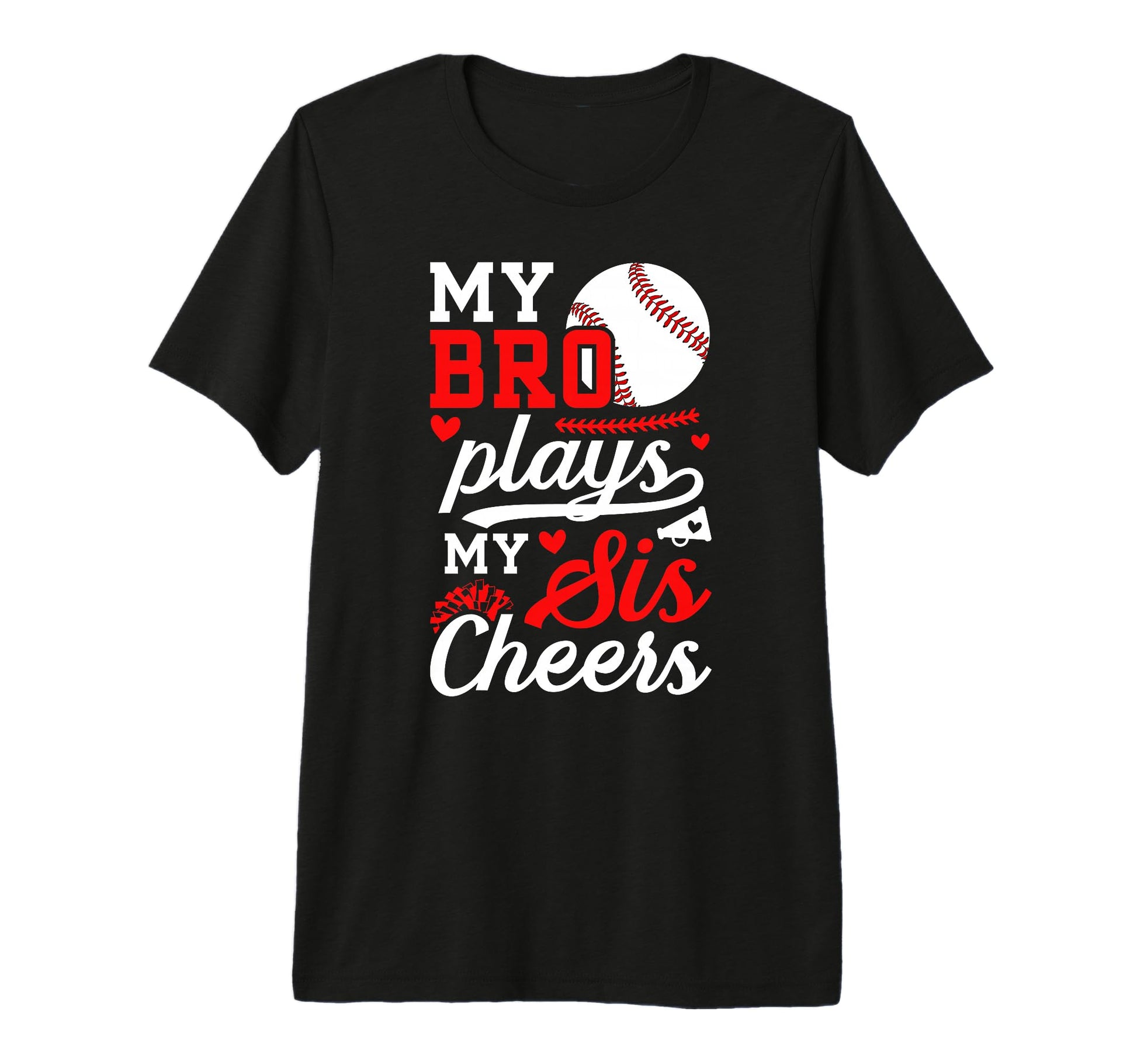 Baseball Cheer Sister Baseball Player T-Shirt - Graphic Print for Adults - T-Shirt, Sweatshirt, Hoodie