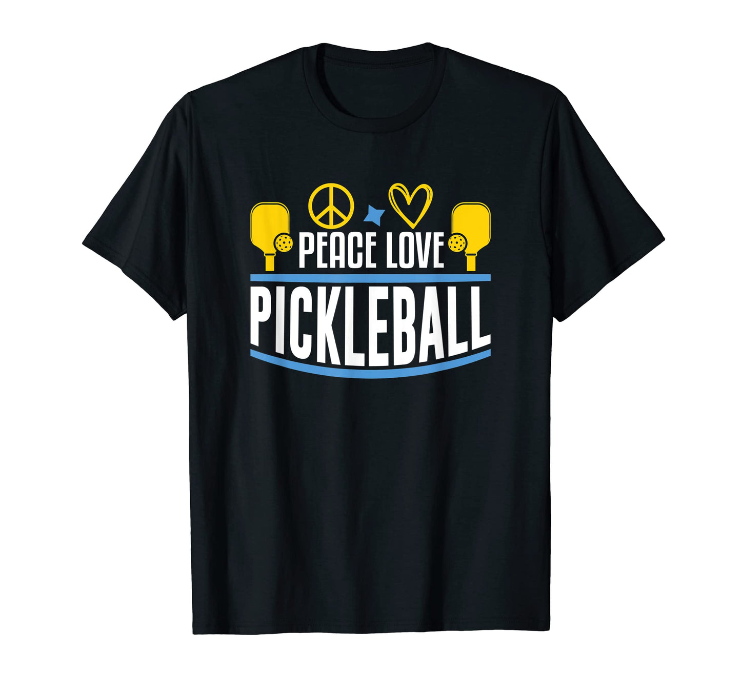 Peace Love Pickleball T-Shirt - Novelty Apparel Unisex - T-Shirt, Sweatshirt, Hoodie