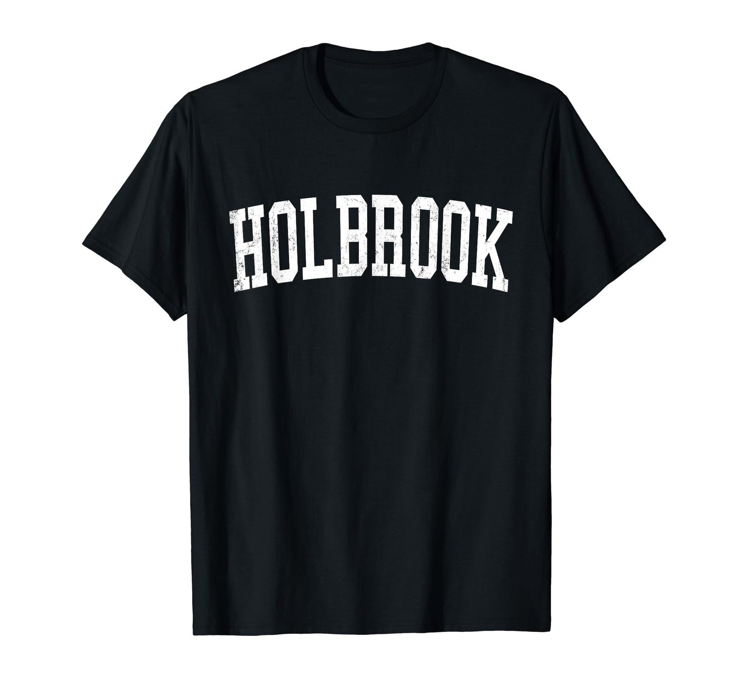 Holbrook Ny Distressed White Varsity T-Shirt - Custom Art Print for Adults - T-Shirt, Sweatshirt, Hoodie