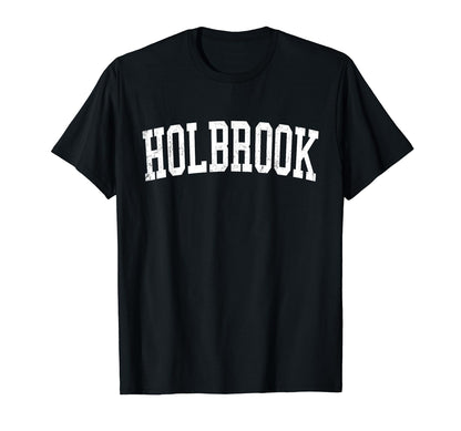 Holbrook Ny Distressed White Varsity T-Shirt - Custom Art Print for Adults - T-Shirt, Sweatshirt, Hoodie