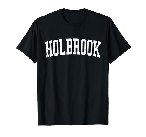 Holbrook Ny Distressed White Varsity T-Shirt - Custom Art Print for Adults - T-Shirt, Sweatshirt, Hoodie