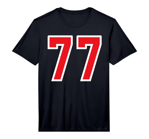White Red Sport Team Number 77 T-Shirt - Trendy Graphic Men Women - T-Shirt, Sweatshirt, Hoodie