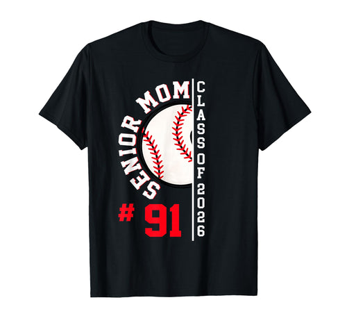 Senior Mom Class 2026 Baseball Player T-Shirt - Unique Graphic for Adults - T-Shirt, Sweatshirt, Hoodie