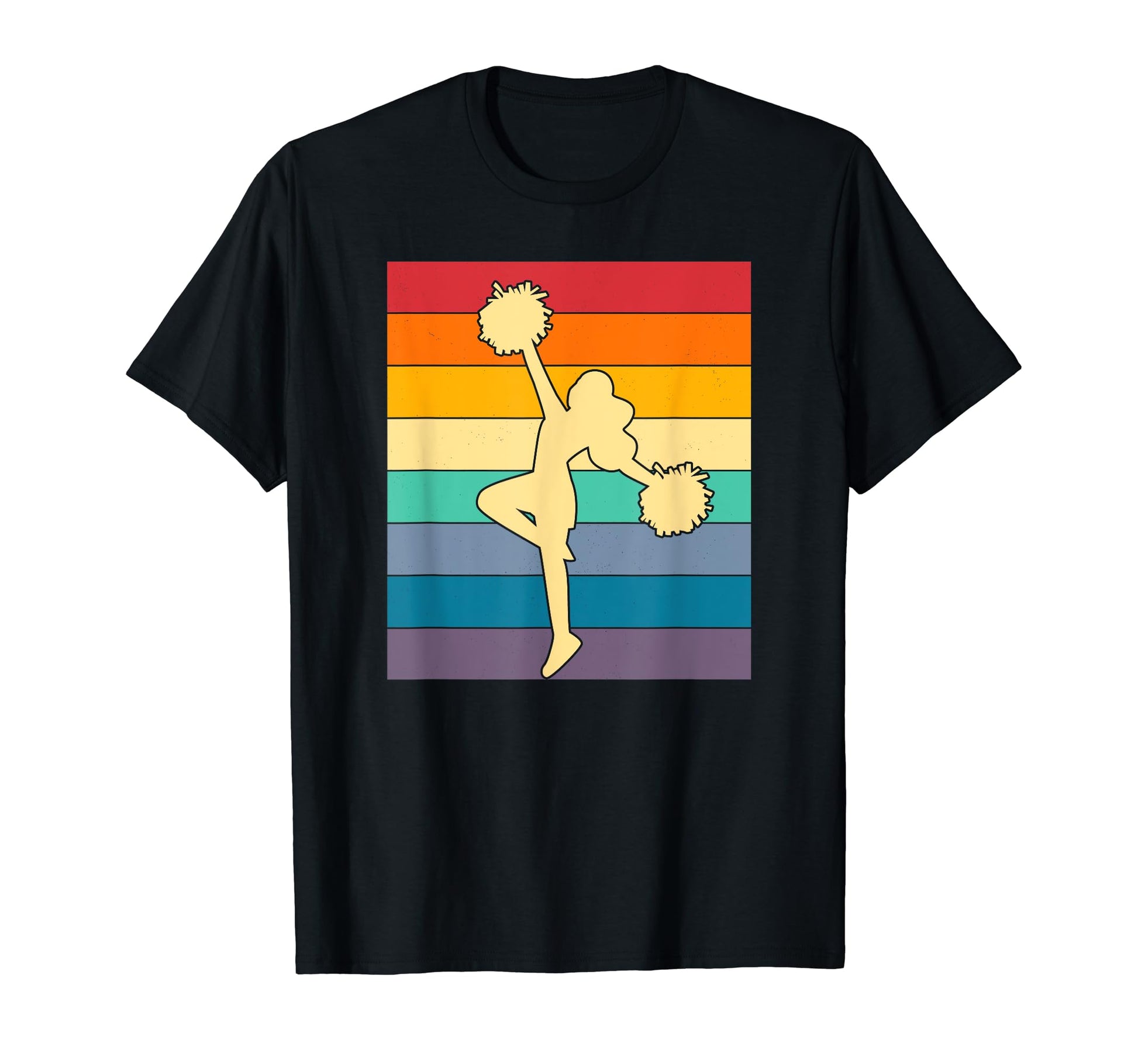 Cheerleader Pose Rainbow Cheer Team T-Shirt - Minimalist Print Men Women - T-Shirt, Sweatshirt, Hoodie