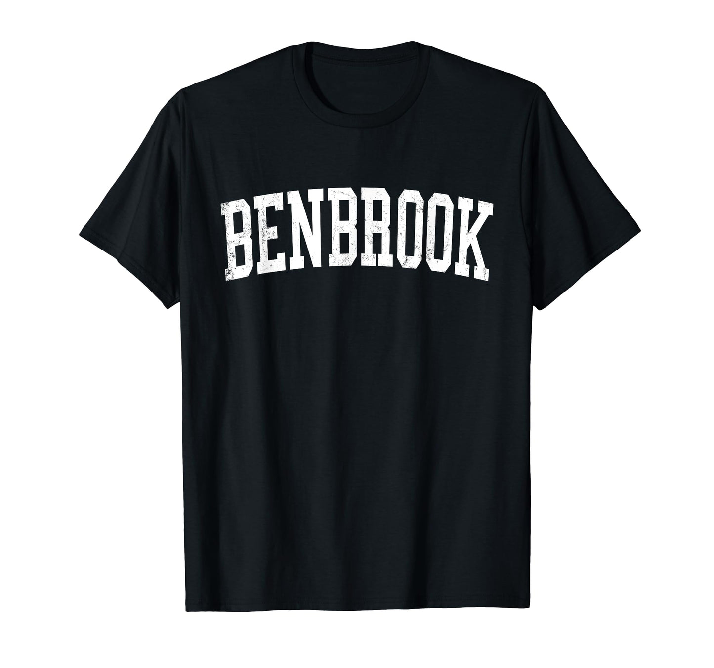 Benbrook Tx Distressed White Varsity T-Shirt - Fun Novelty Design Unisex - T-Shirt, Sweatshirt, Hoodie