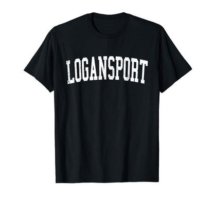 Logansport Distressed White Varsity T-Shirt - Novelty Apparel Men Women - T-Shirt, Sweatshirt, Hoodie
