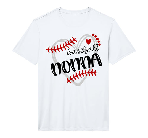 Personalized Baseball Heart Nonna T-Shirt - Minimalist Print for Adults - T-Shirt, Sweatshirt, Hoodie