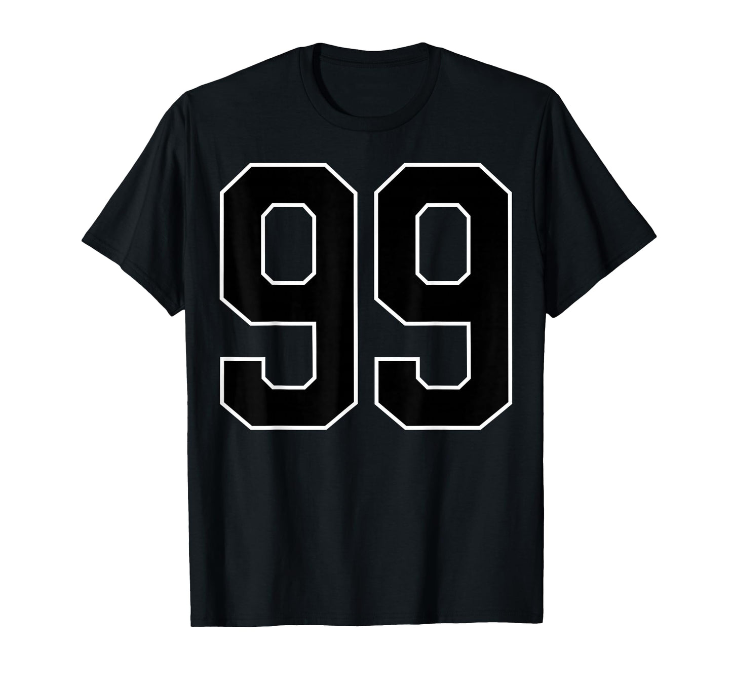Black Sports Team Number 99 Fan T-Shirt - Casual Everyday Wear for Adults - T-Shirt, Sweatshirt, Hoodie