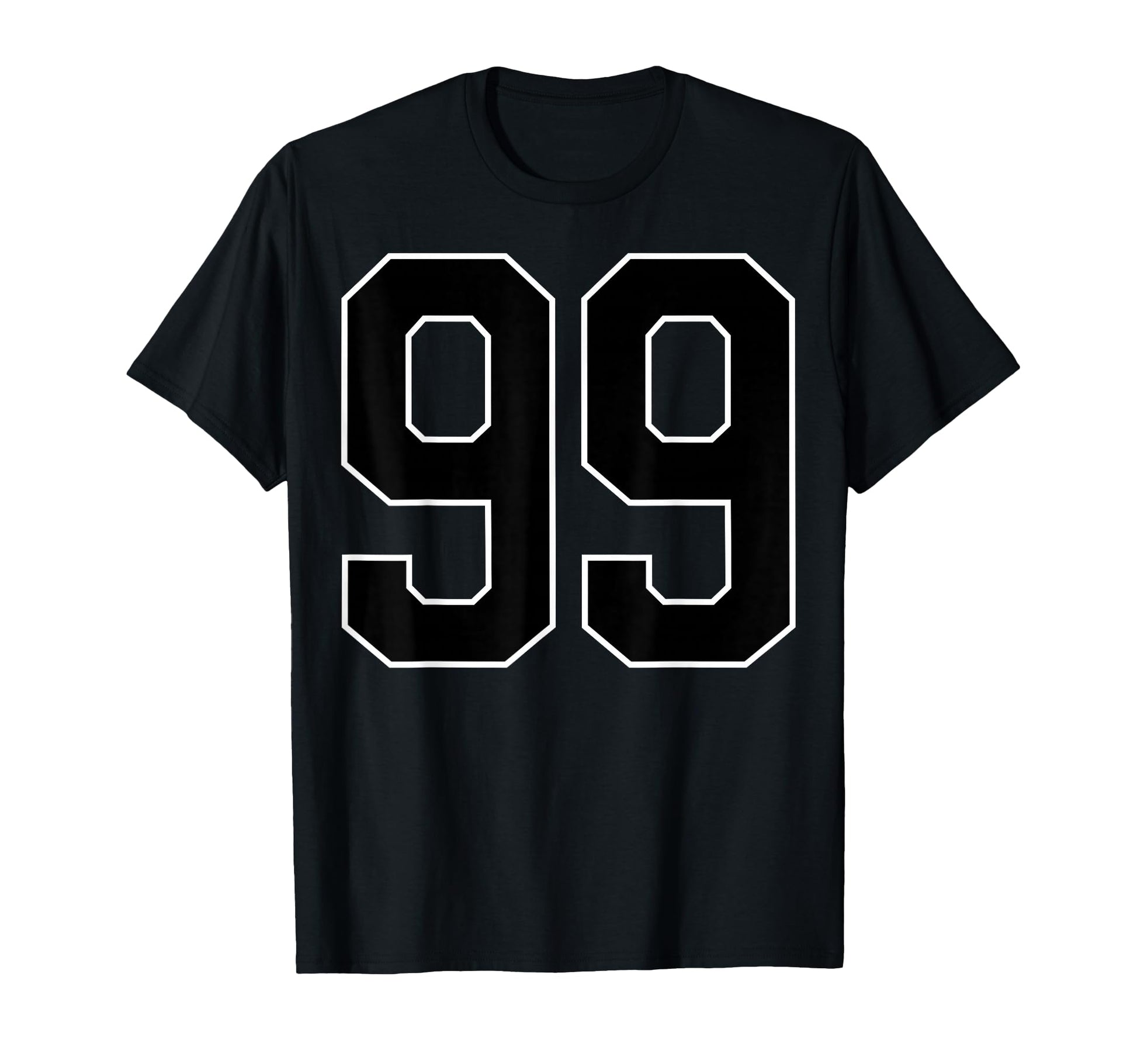 Black Sports Team Number 99 Fan T-Shirt - Casual Everyday Wear for Adults - T-Shirt, Sweatshirt, Hoodie