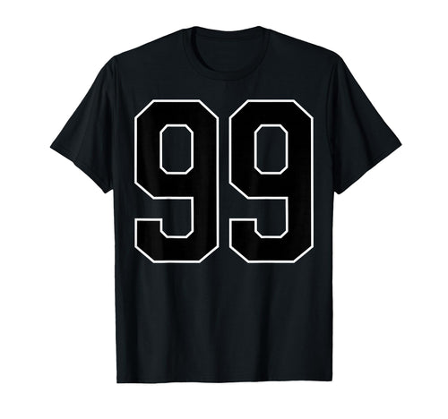 Black Sports Team Number 99 Fan T-Shirt - Casual Everyday Wear for Adults - T-Shirt, Sweatshirt, Hoodie