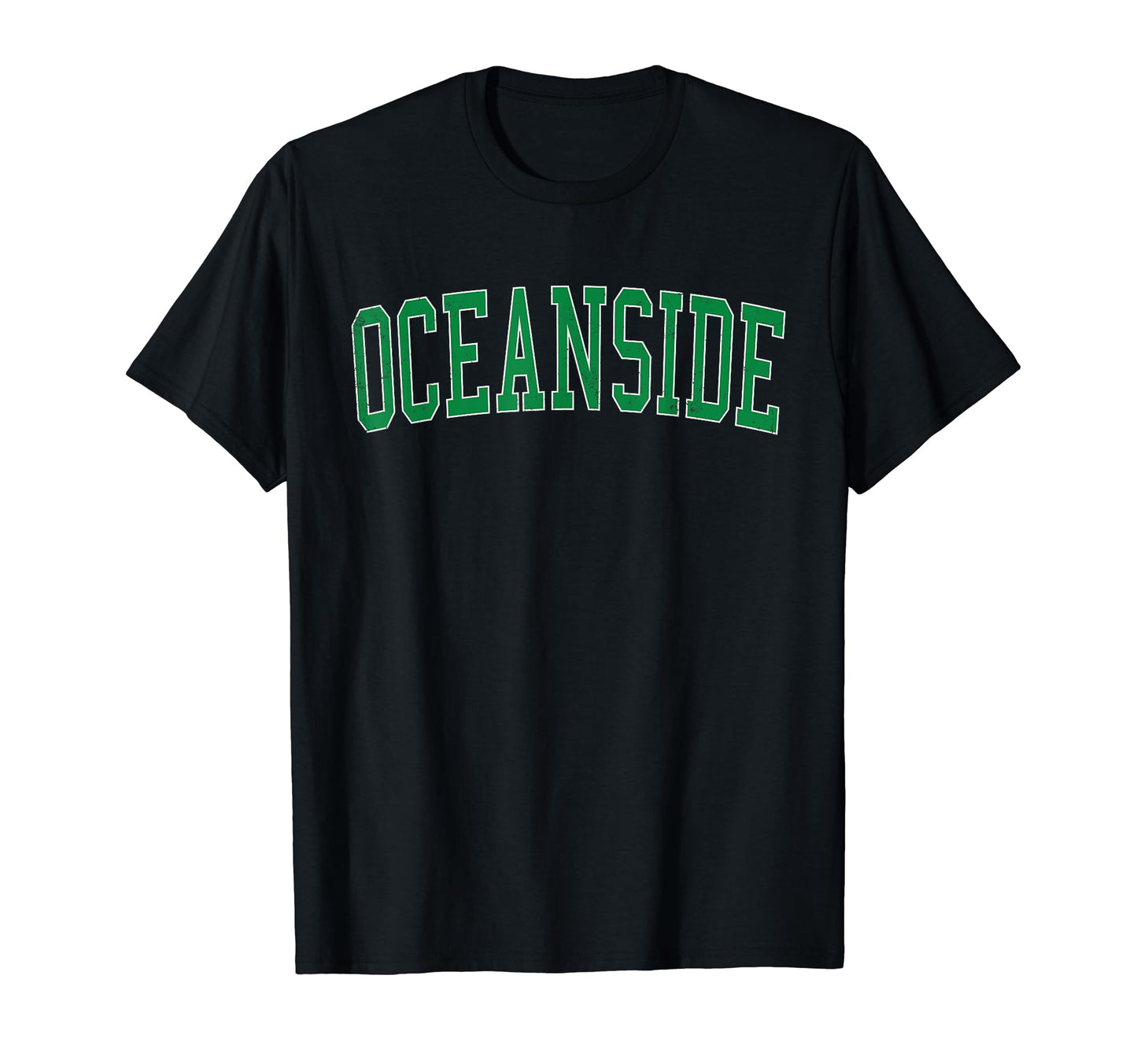 Oceanside Ny Distressed Green Varsity T-Shirt - Streetwear Style Men Women - T-Shirt, Sweatshirt, Hoodie