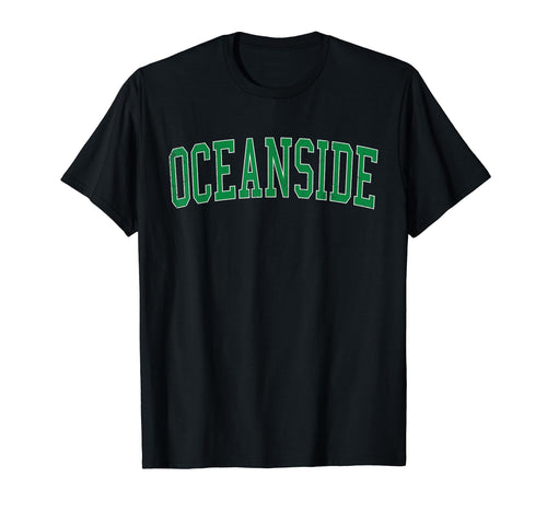 Oceanside Ny Distressed Green Varsity T-Shirt - Streetwear Style Men Women - T-Shirt, Sweatshirt, Hoodie